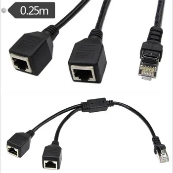 

Cat5 RJ45 one centimeter and two busbars Computer network port one point and two lines Easy to plug and unplug 0.25m