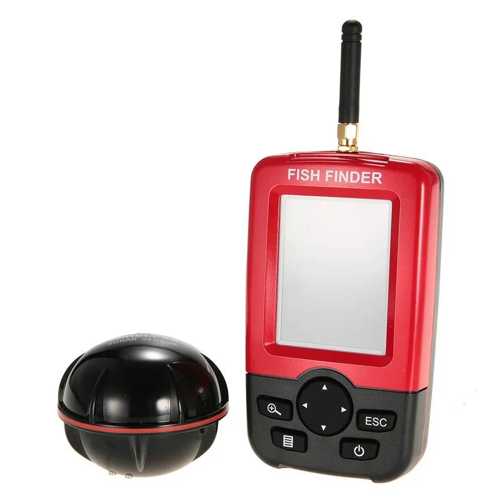 

Wireless Fish Finder Portable with LED Backlight Color LCD Sonar Sensor Transducer Fishfinder Fish Alarm Depth Locator