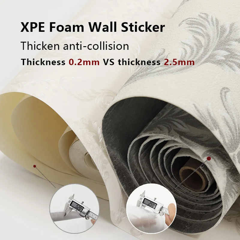 Moisture-Proof 3D Wall Stickers Thickened Soft Self-Adhesive Wallpaper Home Living Room Bedroom Bathroom Kitchen House Decora