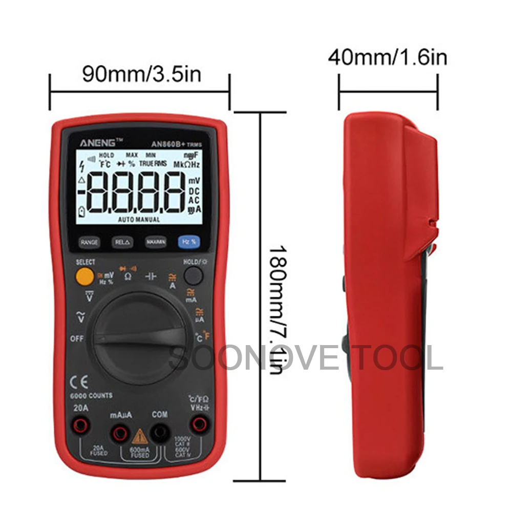 ANENG AN860B+ AC/DC тестер напряжения тока цифровой мультиметр Профессиональный 6000 отсчетов детектор тестер пиковый мультиметр