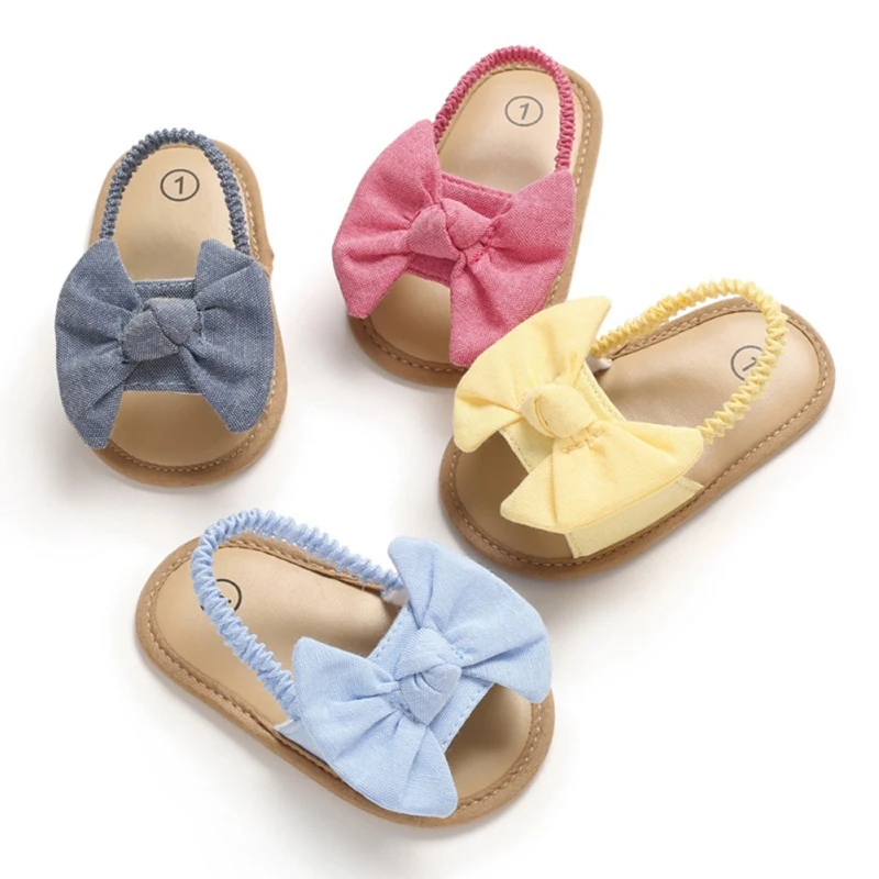 

Newborn Toddler Baby Infant Shoe Kids Girl Boys Summer Soft Sole Bow Sandal Shoes For 0-18M