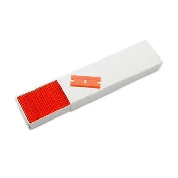 

100pcs Double Rimmed Plastic Razor Blade Window Glass Clean Scraper Blade Phone Screen Squeegee Blade
