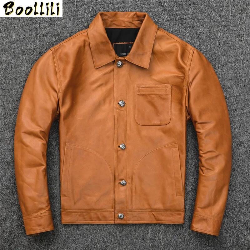 

Boollili Real Leather Jacket Men Clothes 2020 Casual Sheepakin Coat Genuine Leather Jackets and Coats Korean Slim Fit