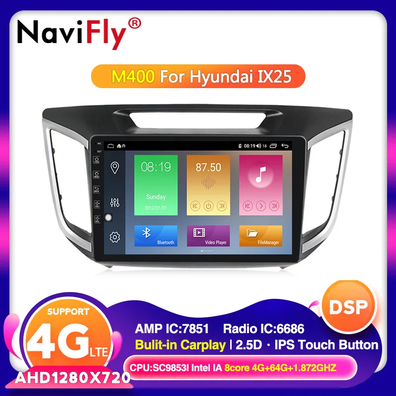 2.5D IPS scree Android 10 0 автомобильный dvd gps мультимедийный плеер для hyundai creta ix25