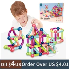 Blocs de construction magnétiques pour enfants, jeu de créateurs, bâton magnétique, jouets éducatifs Montessori pour garçons et filles