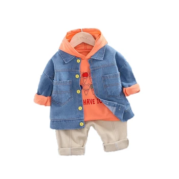 

Autumn Toddler Infant Clothes Baby Boys Girls Clothing Sets Chidlren Denim Jacket Hoodies Pants 3Pcs/sets Kids Casual Tracksuits