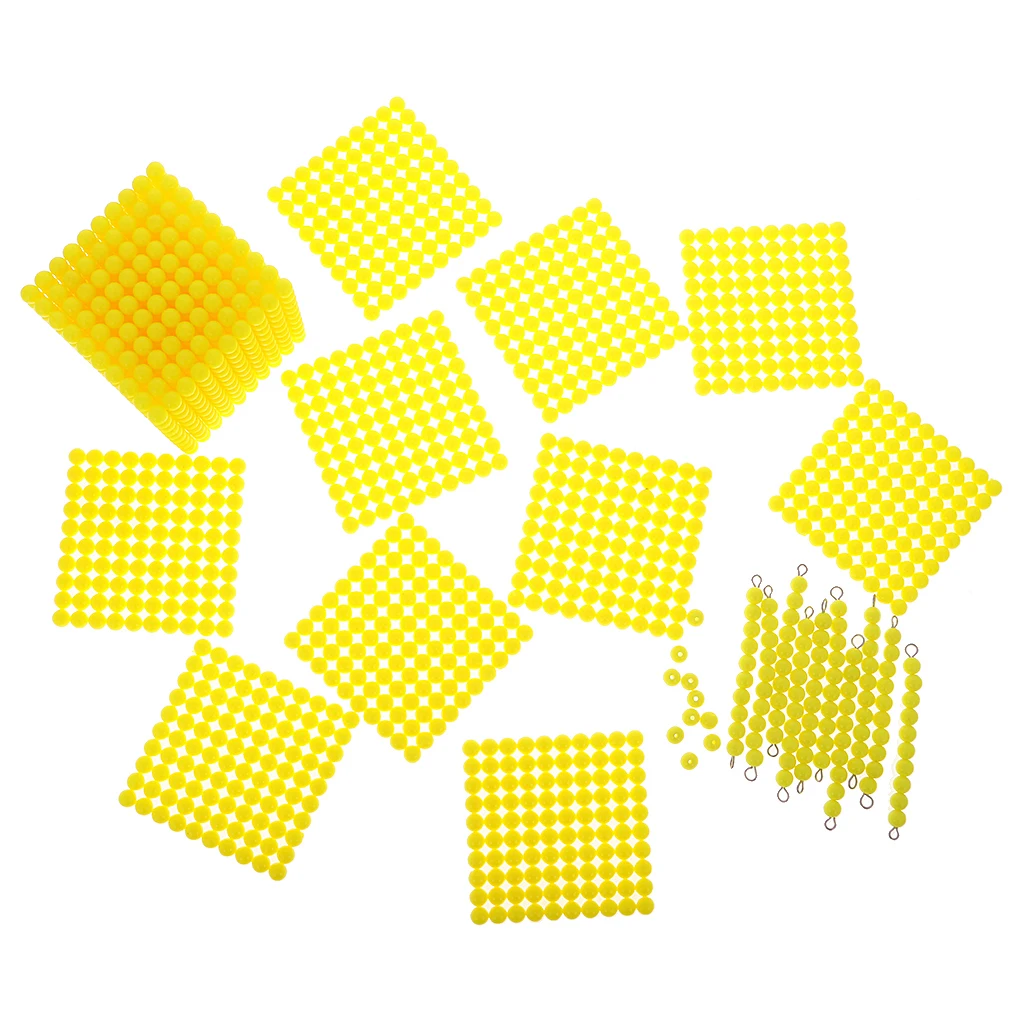 Montessori Mathematics Material Kids 10+100+1000 Decimal System Learning 1-1000 Numbers Counting Game Beads Toy Set