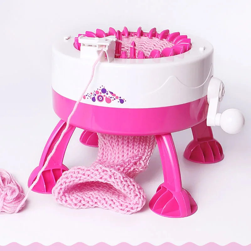  Children'S Hand-Cranked Automatic DIY Scarf Cap Rainbow Knitting Machine Creative Hand-Knitted Wool