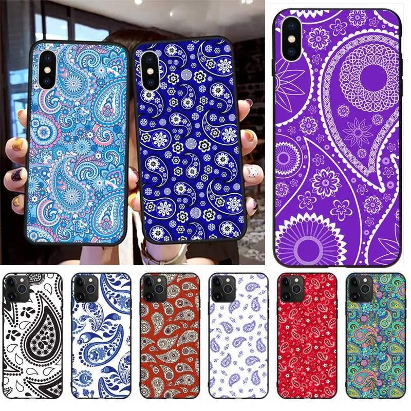 Royal Blue Bandana Phone Case For iphone 12 11 Pro Max Mini XS 8 7 6 6S Plus X 5S SE 2020 XR Cover | Мобильные телефоны и