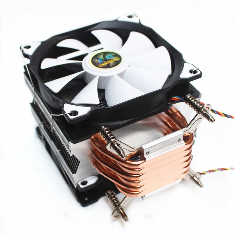  LANSHUO CPU Silent Dual Fan 6 Heat Pipe 3 Wire CPU Cooler Fan for Intel LGA 2011 Self-Contained Bac
