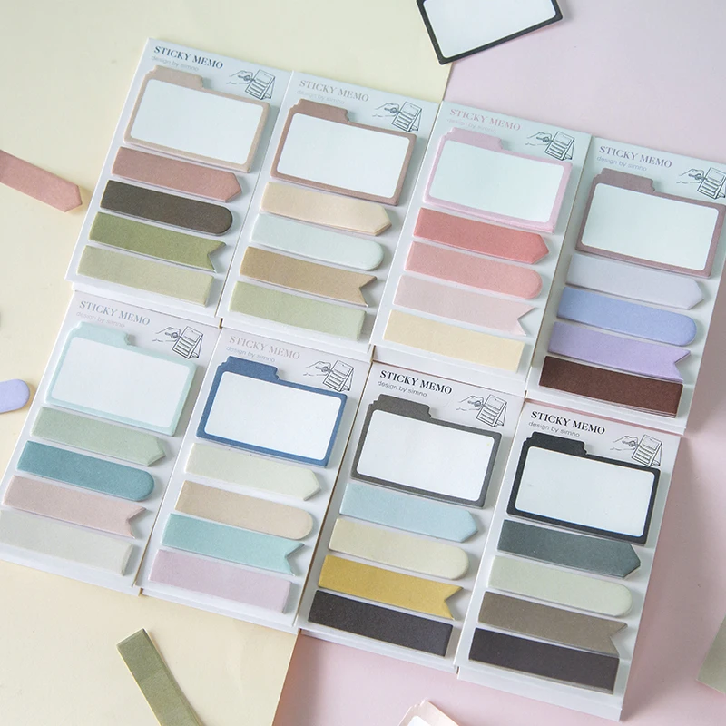 

Colorful Simple Gradient Color Self-Adhesive N Times Indexes Memo Pad Sticky Notes Bookmark School Office Supply