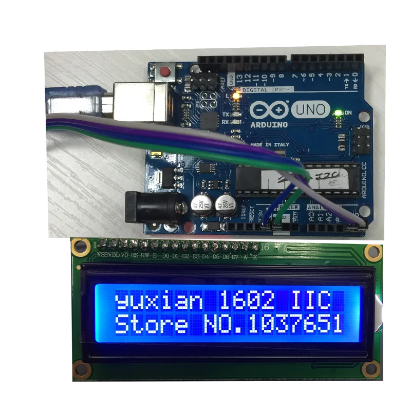 1 шт ЖК дисплей 1602 16x2 синий зеленый белый красный Интерфейс IIC I2C серийный модуль UNO