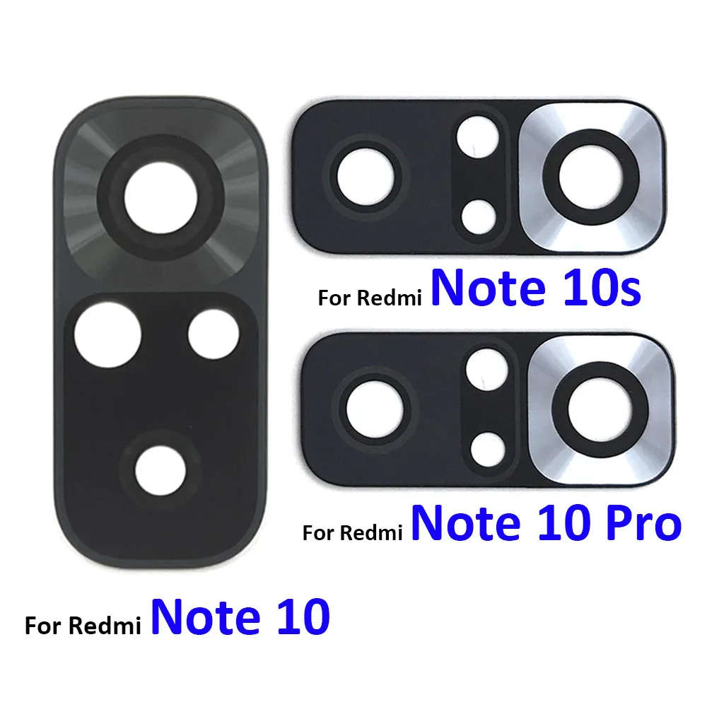 Стеклянный объектив задней камеры 2 шт./лот для Xiaomi Redmi Note 10 / 10s Pro с клейкой лентой |