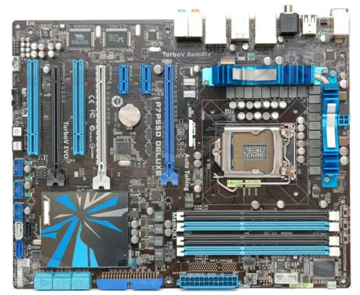 

ASUS P7P55D Deluxe оригинальная материнская плата LGA 1156 DDR3 i7 i5 ЦП 16 Гб USB2.0 P55 настольная материнская плата