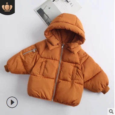 caramel colour Новая детская одежда для мальчиков на осень и зиму пуховое пальто с хлопковой подкладкой - Цвет: caramel colour