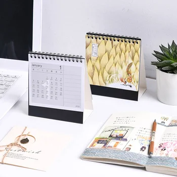 

Hand Drawing 2020 Fresh Cartoon Mini Cute Desktop Paper Calendar Dual Daily Scheduler Table Planner Yearly Agenda Organizer