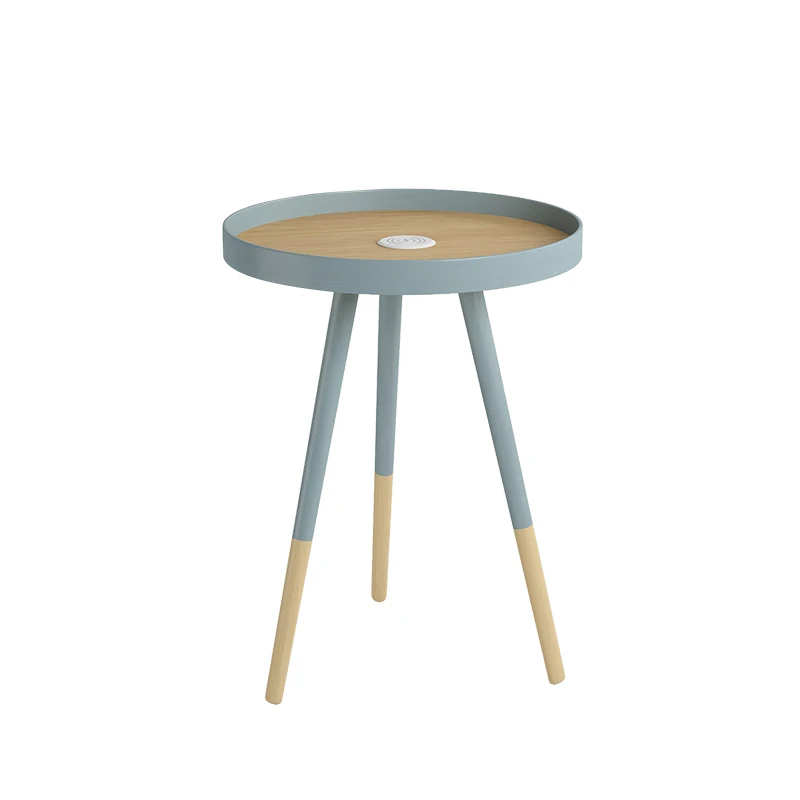 

Nordic Sofa Table Modern Minimalist Living Room Designer Furniture Round Creative With Charging Corner Table Small Coffee Table