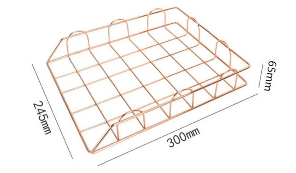 A4Paper стеллаж для хранения Stackable журнал отделка Корзина Коробка для файлов Органайзер Скандинавская металлическая корзина для хранения розовое золото офисный Настольный