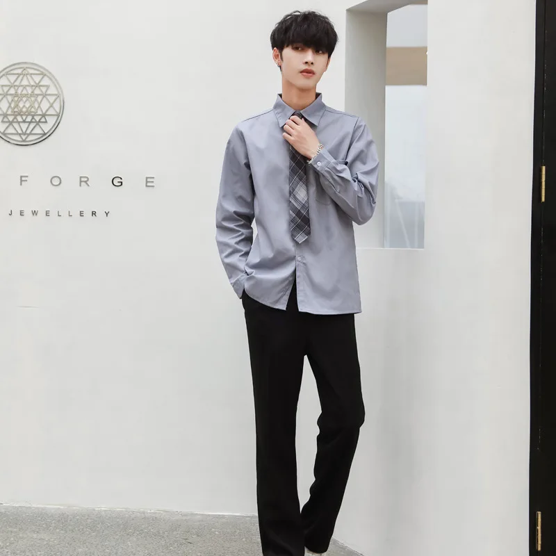 Корейский стиль колледжа британская форма для старшей школы Мужчины Женщины Японский JK костюм выпускные Топы класс юбки представление костюм - Цвет: men 3pcs