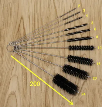 

FUHAIHE 100pcs /lot BLACK Color Brushes for Reusable Rlastic Rtraws Eco-friendly Stainless Steel Straw Brush 20cm
