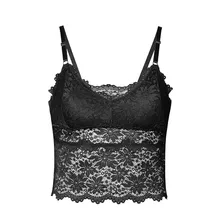 Женский короткий топ, новинка, кружевной топ, летний топ, беспроводной бюстгальтер, женское белье, сексуальный v-образный вырез, майка, топ на бретельках, feminino Soutien G