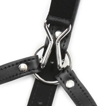 Bdsm Bondage Harness Strap Head Belts with Silicone Hollow Mouth Gag Ball and Nose Hook for Fetish Slave Role Play Sex Toys 3