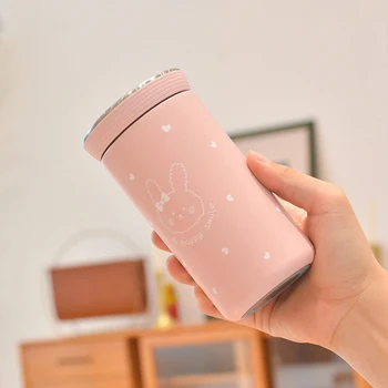 

Cute Vacuum Flask 316 Stainless Steel Seal Non-Slip Comfortable Grip Capacity Water Simple Thermo Cup Gift Friend Kawaii
