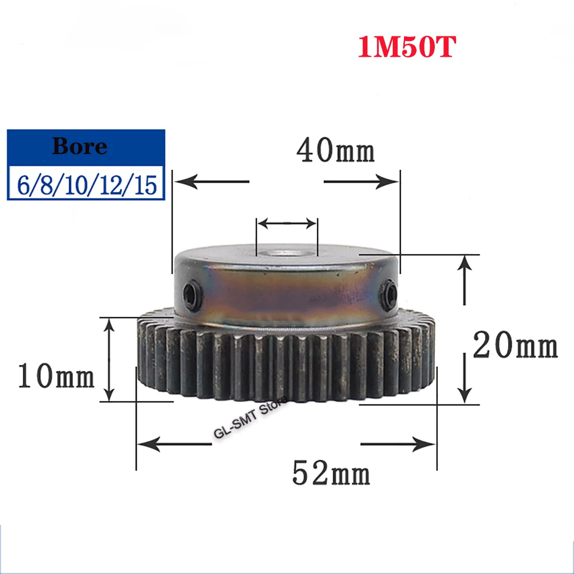 1,6x1,5 CM Schwarz 0,5 Modul 45# Stahl 30 T 0,6 CM Bohrung Ritzel Getriebemotor Getriebe für DIY Micro-generatoren Kleine Maschinen 