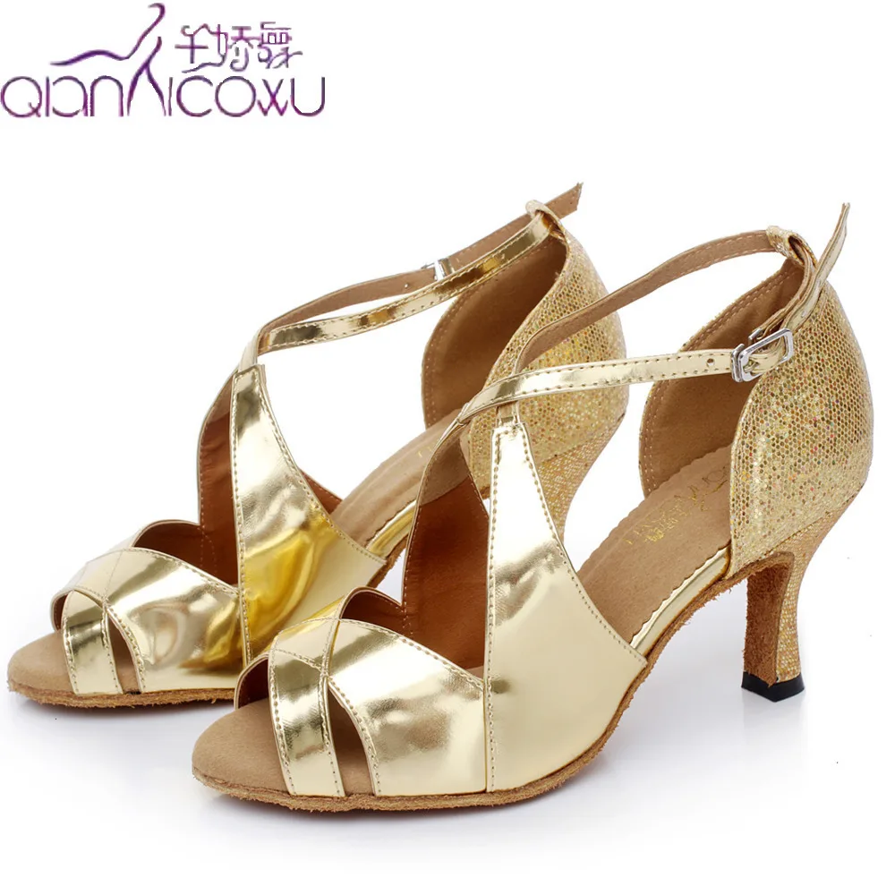 

Luxury 2019 Salsa Jazz Ballroom Latin Dance Shoes For Dancing Women Standard Ladies Pole Tango Cow Outsole Summer Sandals