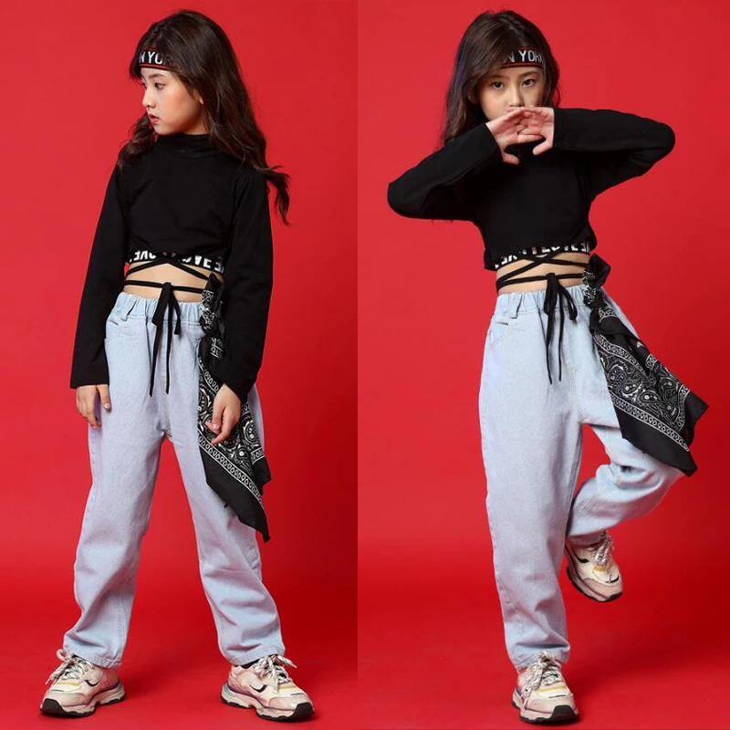 Kids Cool Hip Hop Performance Clothing Sweatshirt Top Casual Pants Girls Boy Jazz Dance Costume Outfits Ballroom Clothes Wear