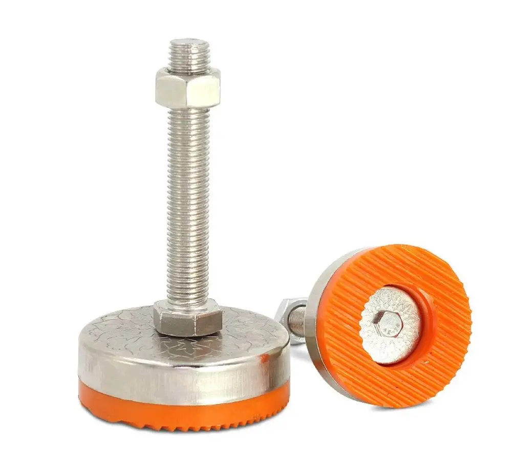 

6pcs D60*M12*100 Adjustable Lathe Leg Thread Type Adjustable Levelling Feet Articulating Leveling legs Furniture Glide Pad