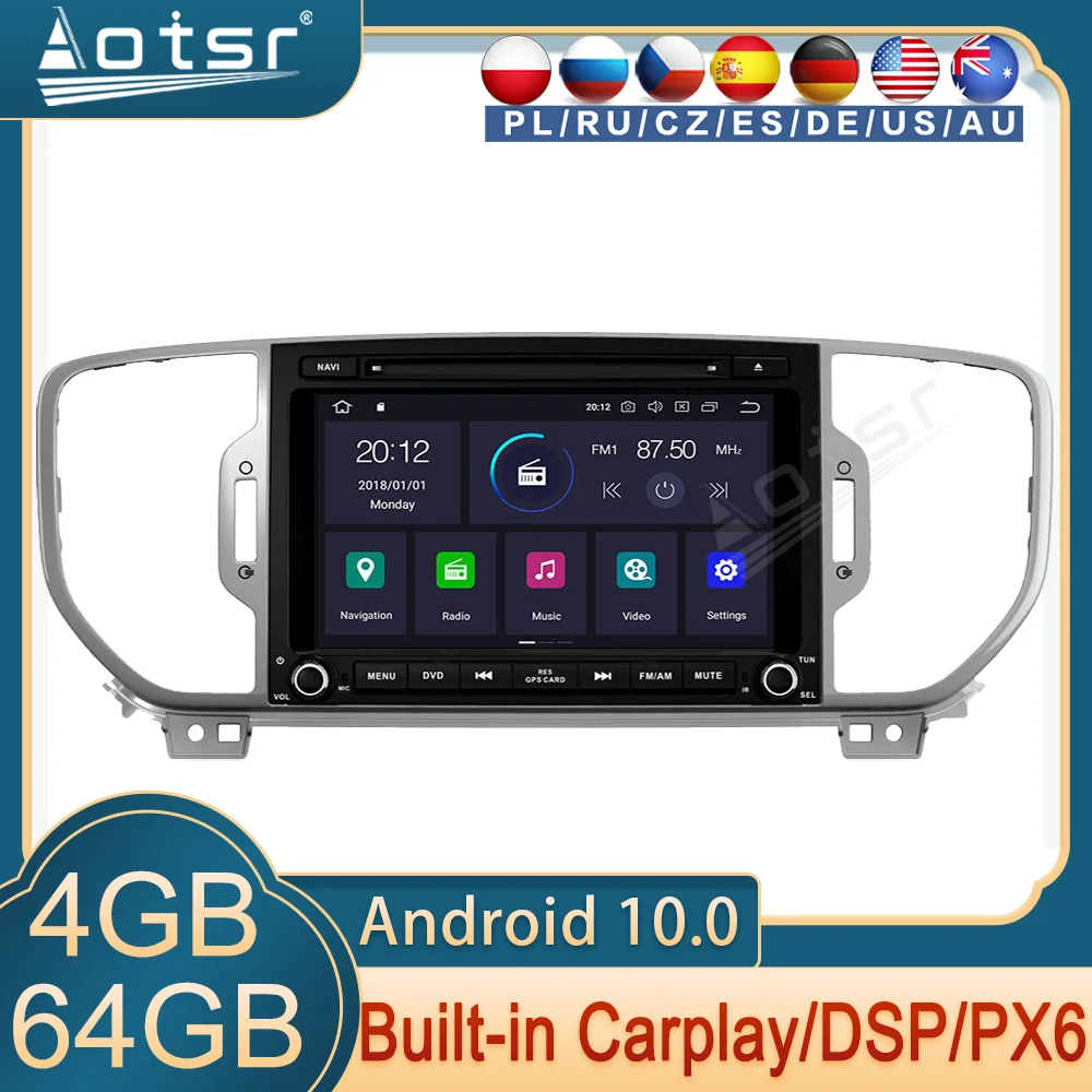 Car Radio For Kia Sportage 4 2016 Gps Navigation 2017 2018 2019 Android