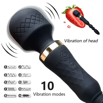 AV Vibrator for Women Magic Wand G Spot Massager Double Dildo Anal Beads Clitoris Stimulator Adults Sex Toy Female Masturbator 2