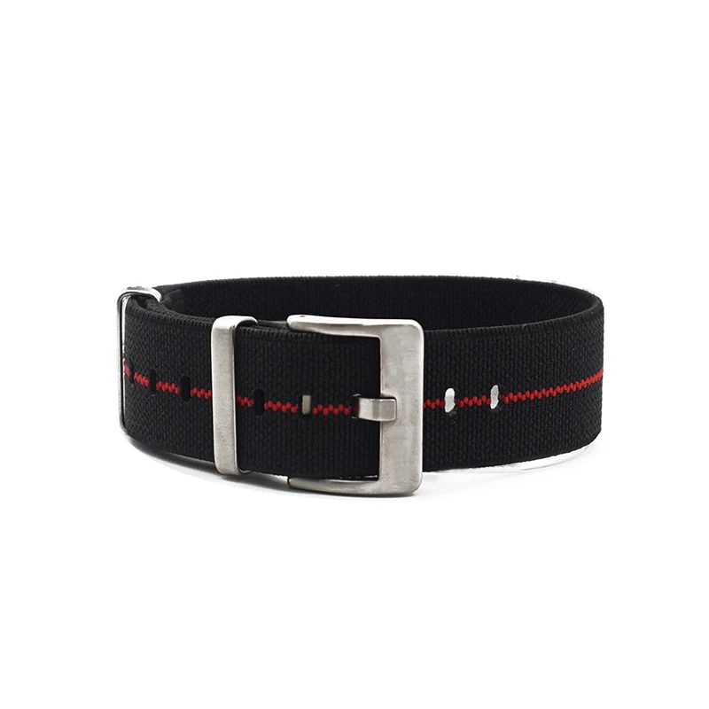 

High-end Elastic Watchstrap black-red Superior Watch Nylon Strap 20mm 22mm