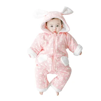 

Autumn Winter Newborn Baby Girl Boy Cute Rabbit Hooded Romper Jumpsuit Playsuit Long Sleeve Keep Warm Infant Baby Clothes #BL2