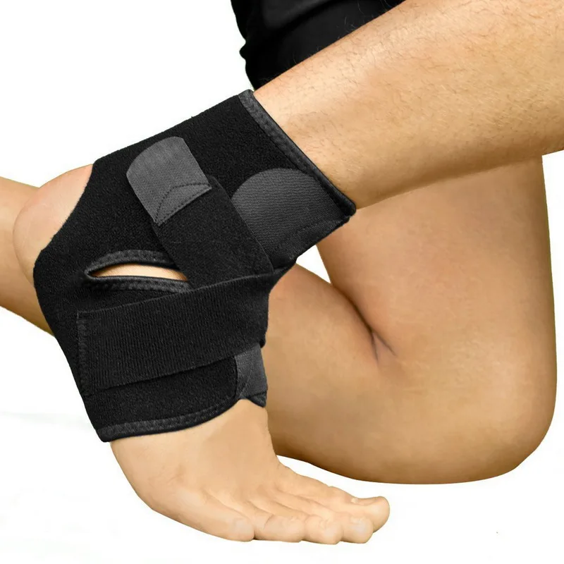DIHOPE  Adjustable Ankle Support Pad Protection Elastic Bandage Ankle Brace Guard Sprains Injury Wrap Heel Pad for Basketball