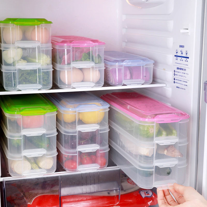 Transparent Organizer PP Plastic Refrigerator Storage Box Kitchen