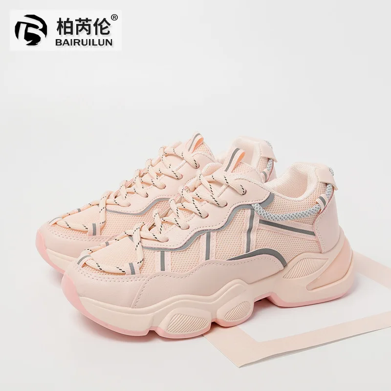 

Thick Bottomed White Shoes Women's Spring 2020 New Style Korean-style Versatile Street Snap Trendy Shoes Breathable Elevator Ath