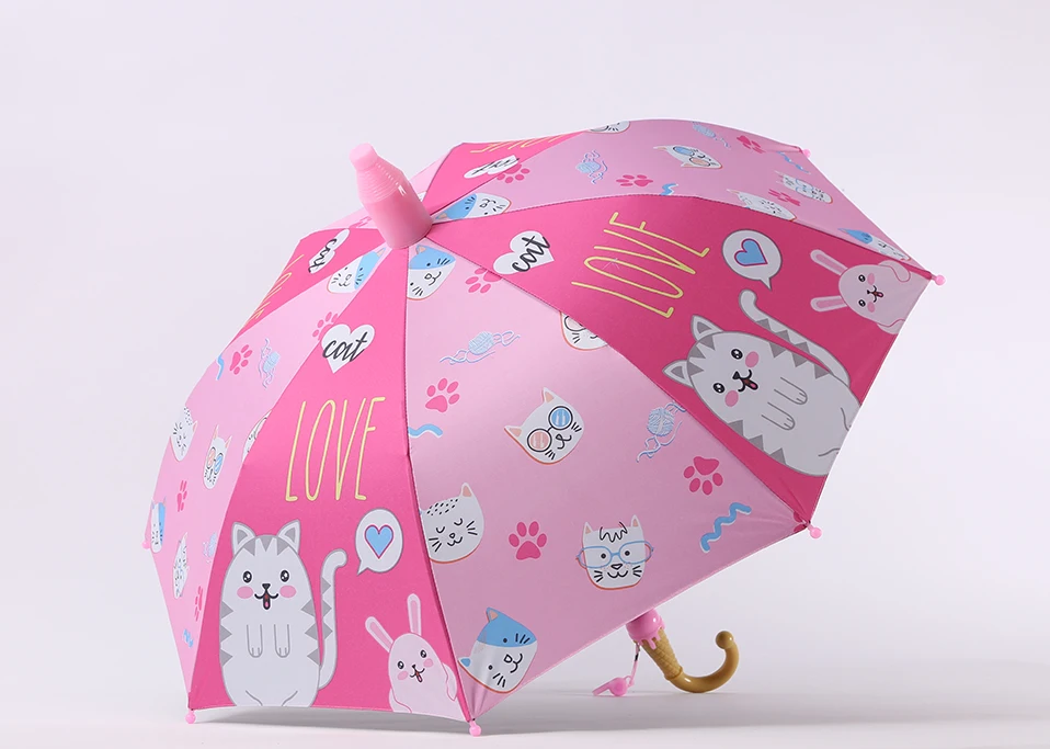 Зонты с длинными ручками и рисунком из мультфильма, 8 ребра, детский зонт от дождя, солнцезащитные зонты для мальчиков и девочек, уличные зонты от дождя