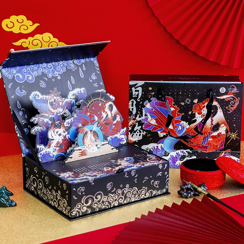 1 Set 3d Stationery Gift Box Chinese Ancient Mythology Style Notebook Stickers Tape Journal Student Birthday Christmas Gift Notebooks Aliexpress