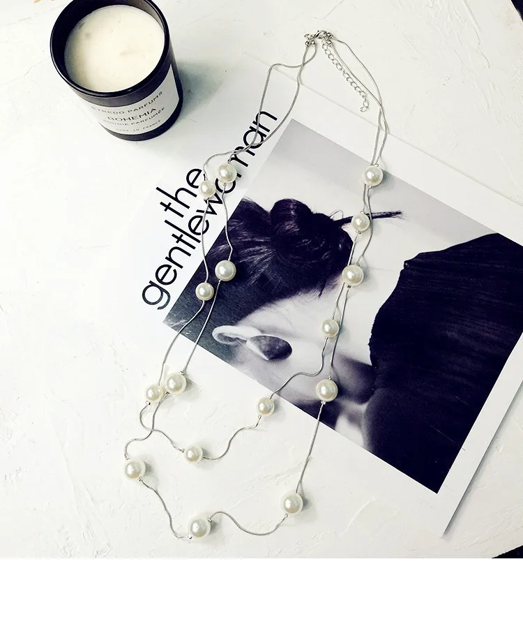 2019 индивидуальная металлическая цепочка с жемчугом многослойная длинная