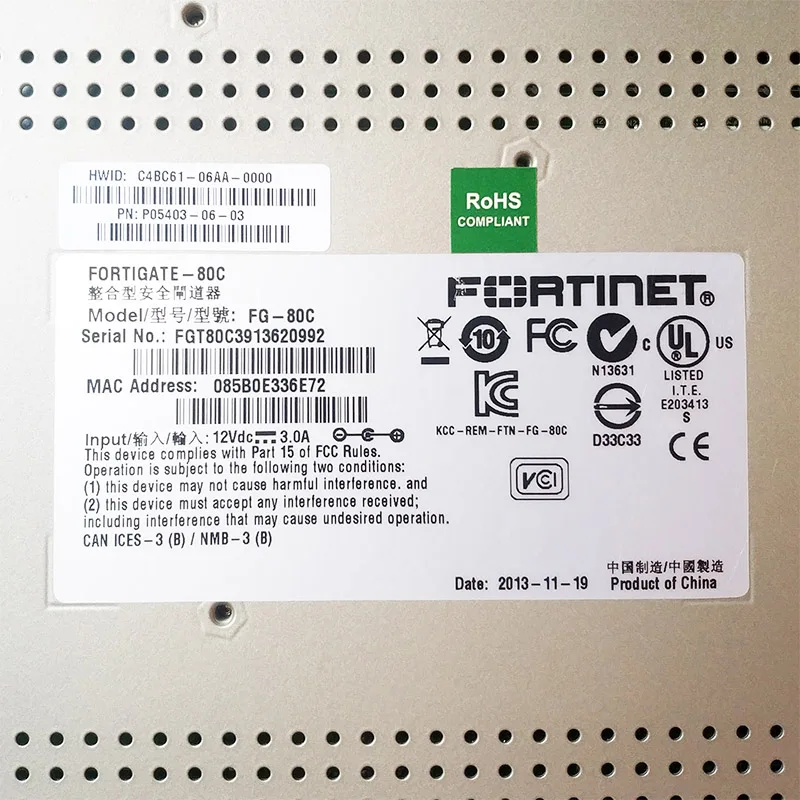 90% FortiGate 80C Fortinet Flyer брандмауэр прошивка без UTM для начинающих