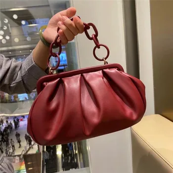 

Spring 2020 New Soft Leather Fold Dumpling Bag Famous Designer Women Purse and Handbags Luxury Fashion Shoulder Messenger Bags