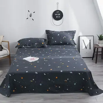 

35Bed Sheet With Pillowcase Single Double Queen Bed Linen Cotton Reactive Printed Flat Sheet Set Bedding Sheet Sets Pillow case