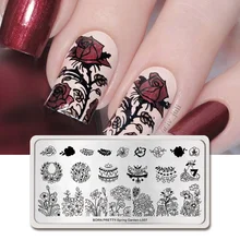 長方形動物テーマいたずら猫再生画像ネイルスタンピングプレートマニキュアネイルアートスタンプ動物テンプレート DIY デザイン(China)