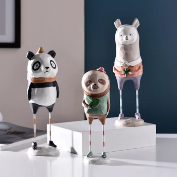 

CREATIVE CUTE FOX FROG PANDA UNICORN ELEPHANT OWL DOG SLOTH CAT FIGURINE ANIMALS STATUE RESIN CRAFT DECORATIONS FOR HOME R3852