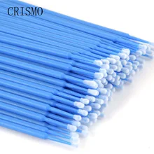 CRISMO 100Pcs Disposable Cotton Swabs Eyelash Brushes Cleaning Swab Eyelashes Extension Lash Remover Tools Micro Mascara Brush
