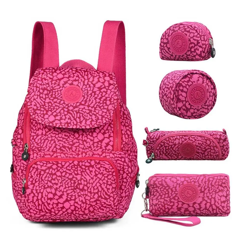 ACEPERCH Повседневный школьный рюкзак для девочек для подростков Mochila Feminina женский нейлоновый рюкзак для ноутбука женский - Цвет: 5 pieces Leopard