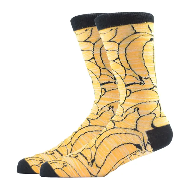 High Quality Combed Cotton Socks Food Pattern Long Tube Funny Happy Men Socks Colorful Novelty Skateboard Crew Casual Crazy Sock HK34001-12