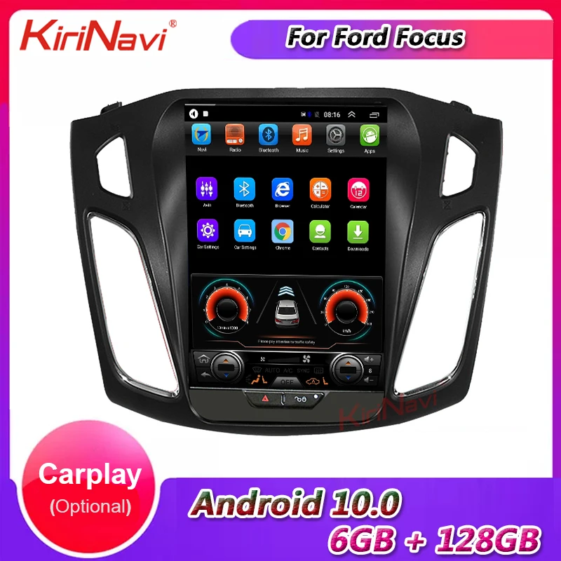 Автомагнитола KiriNavi с вертикальным экраном Android 10 0 4 дюйма Gps-навигация для Ford Focus